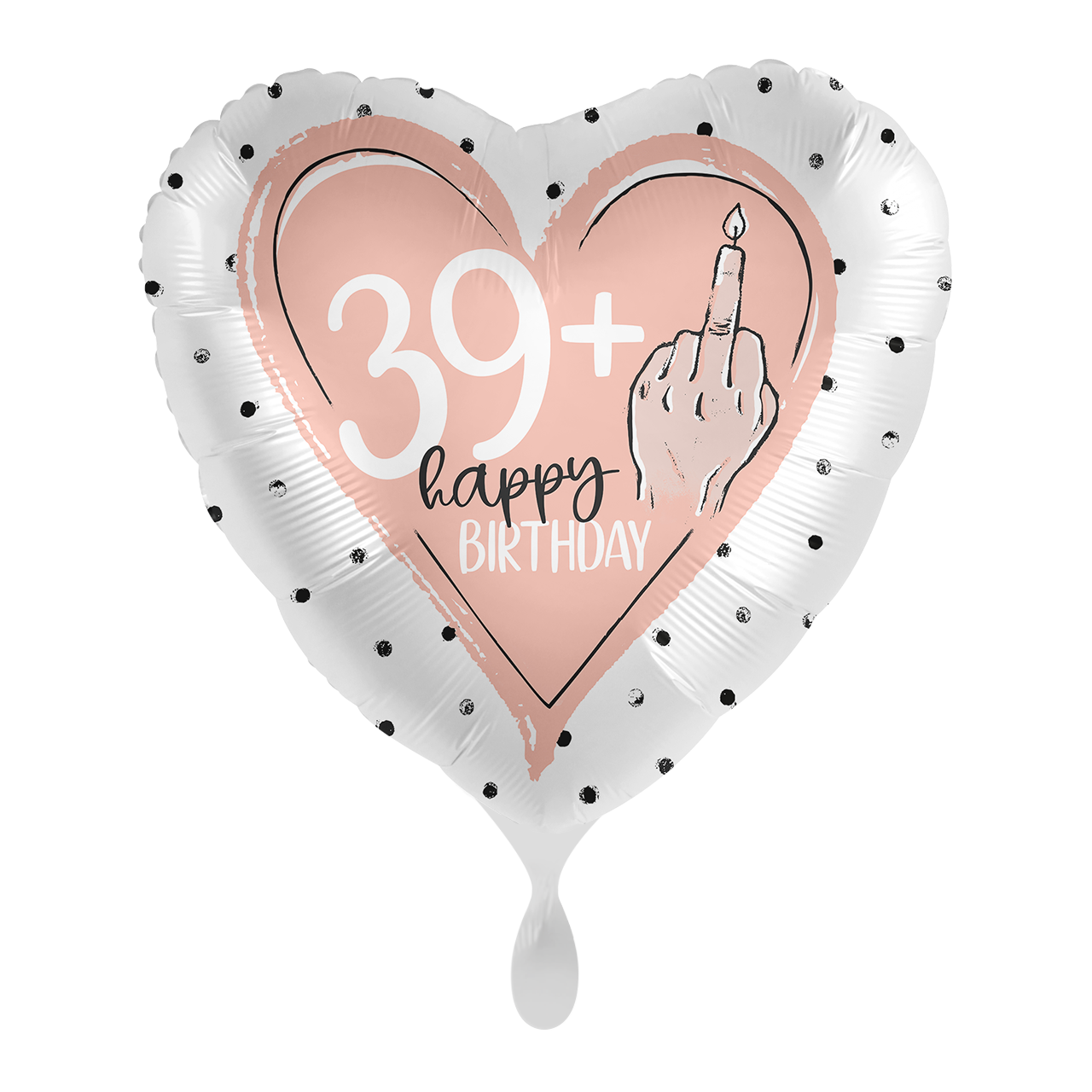Ballon - Glossy Schon wieder 39 Kerze - ø43cm - Herz