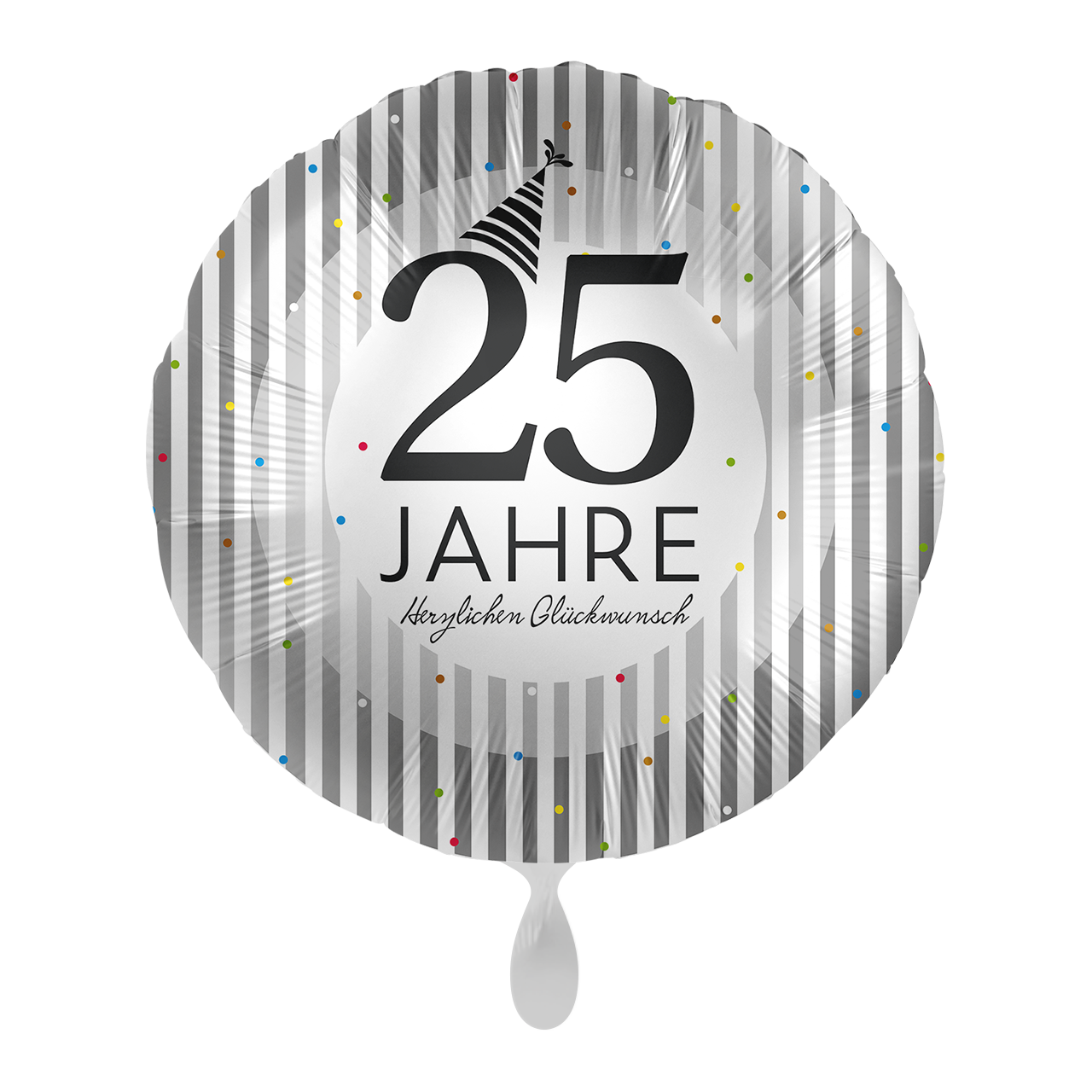 Ballon Silberhochzeit 25 Jahre 45cm - Folienballon mit Aufdruck 25 Jahre Herzlichen Glückwunsch