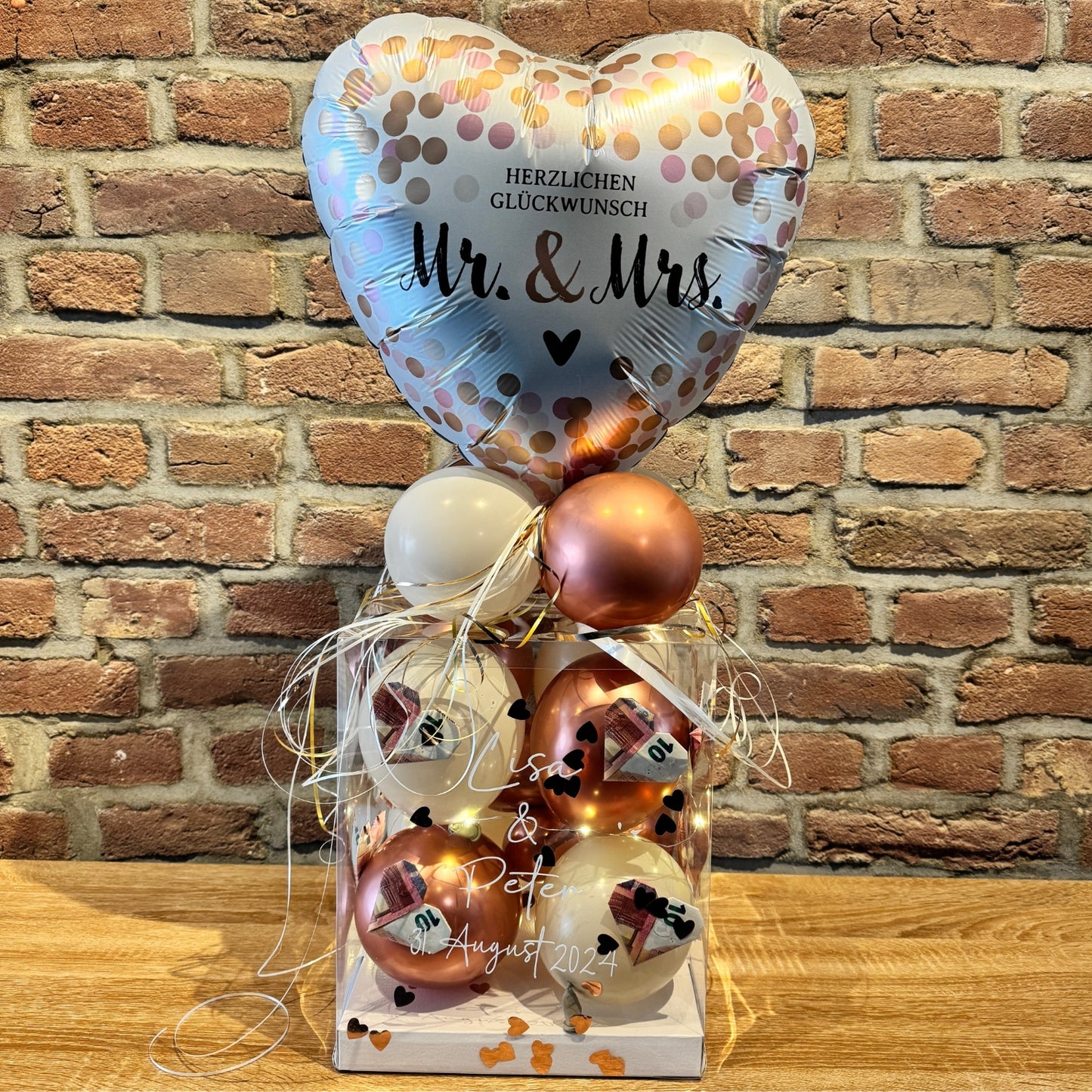 Ballonbox Hochzeit - Geldgeschenk - "Mr. & Mrs."