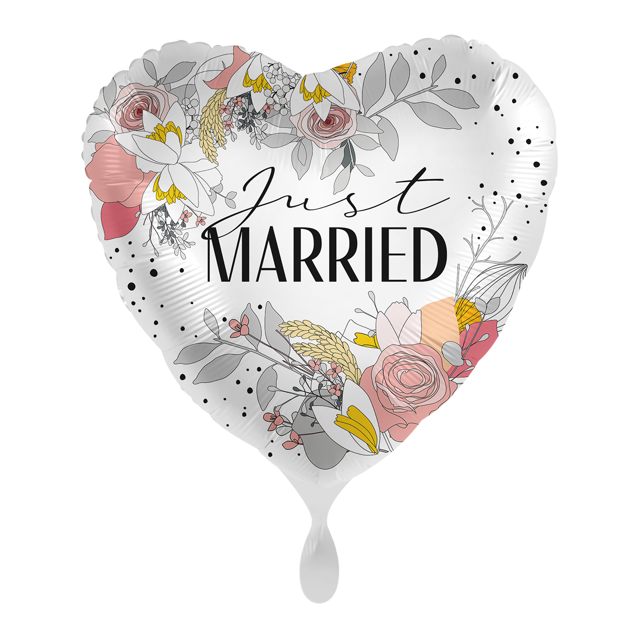 Ballon - Just Married Abstract - ø43cm - Herz