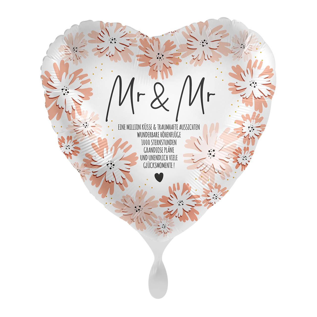 Ballon - Mr. & Mr Blumen - ø43cm - Herz