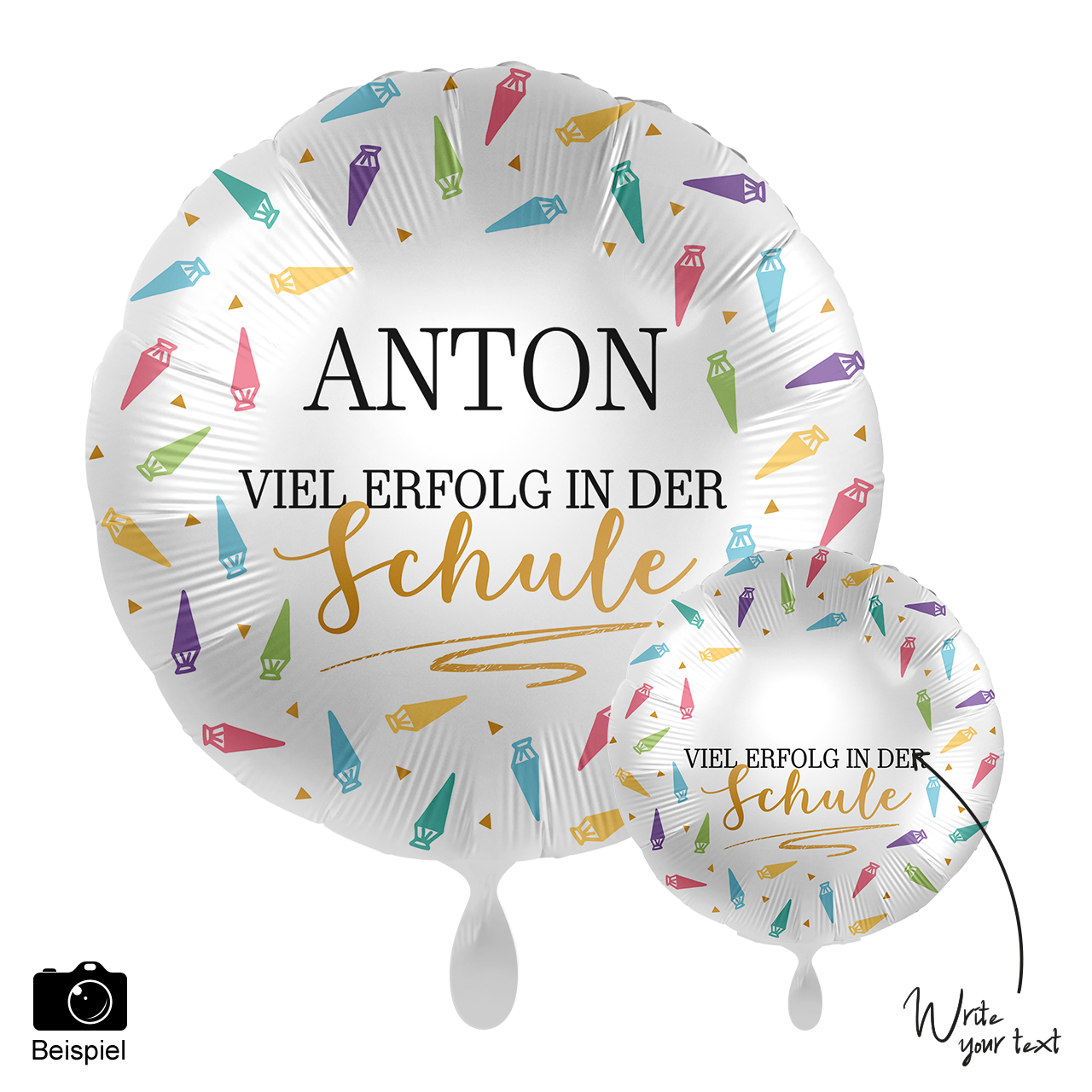 Ballon - Personalize IT - Viel Erfolg in der Schule ø43cm