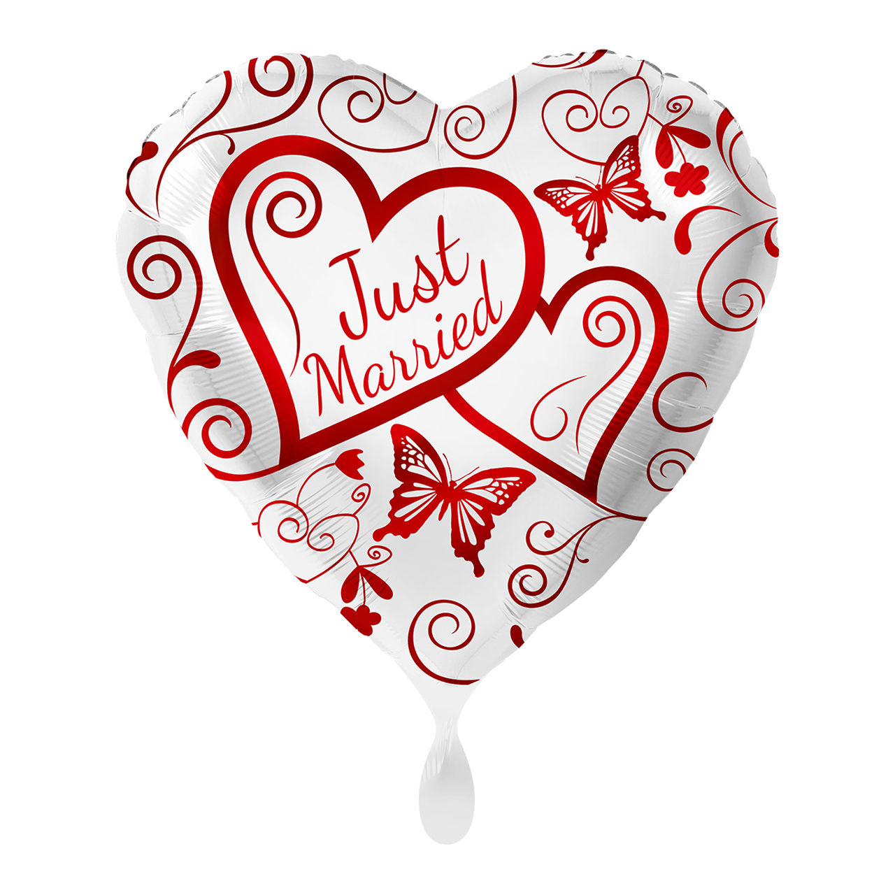 Ballon - Hearts Just Married - ø43cm - Herz