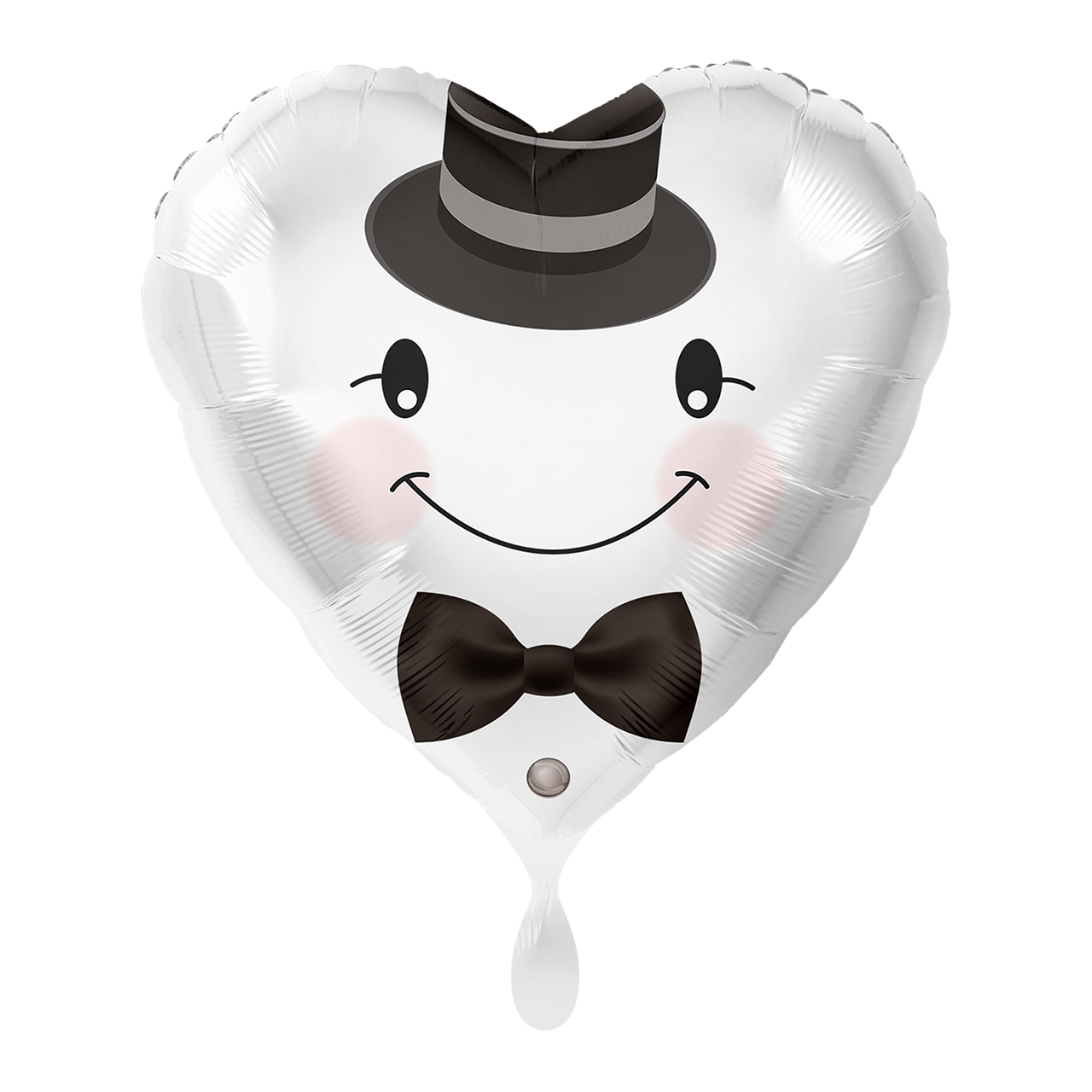 Folienballon in Herzform im Bräutigam - Look. Der Ballon eignet sich super auch zum fotografieren. Passend dazu gibt es natürlich auch den Bräutigam. Verschenken Sie einen tollen Ballon zum besonderen Tag!