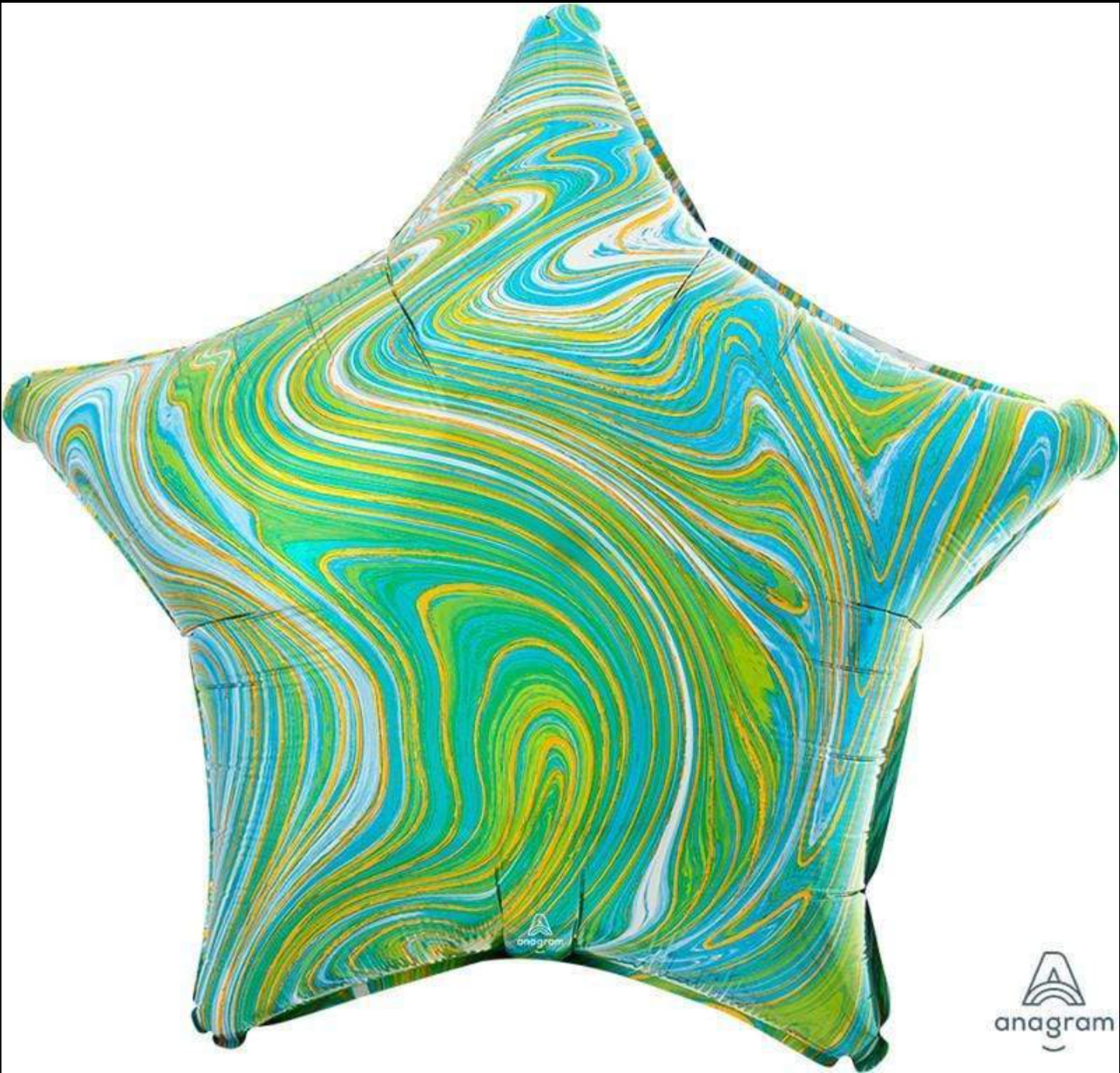 Ballon - Marblez Grün/ Blau - ø43cm - Stern