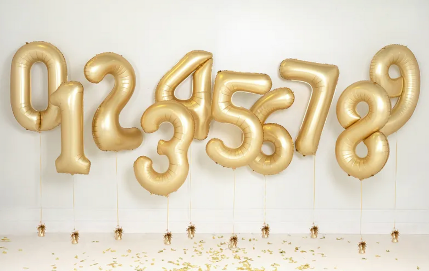 Zahlenballon - Gold satin - Zahl 4 - 86 cm