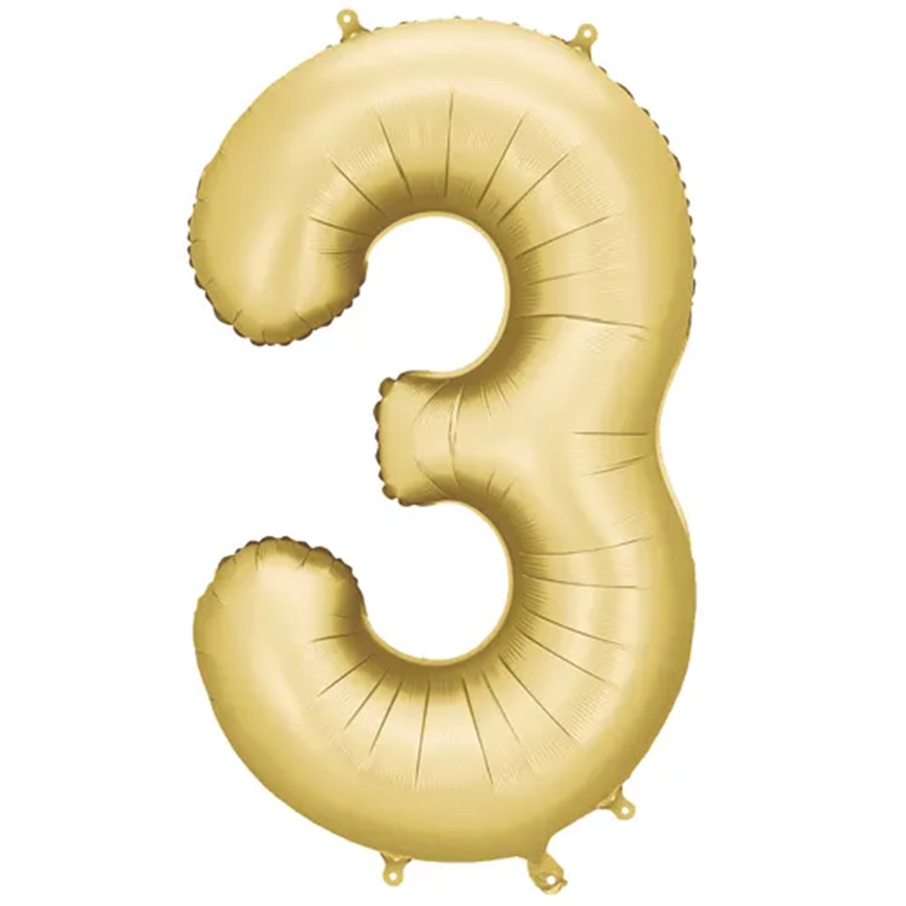 Zahlenballon - Gold satin - Zahl 3 - 86 cm