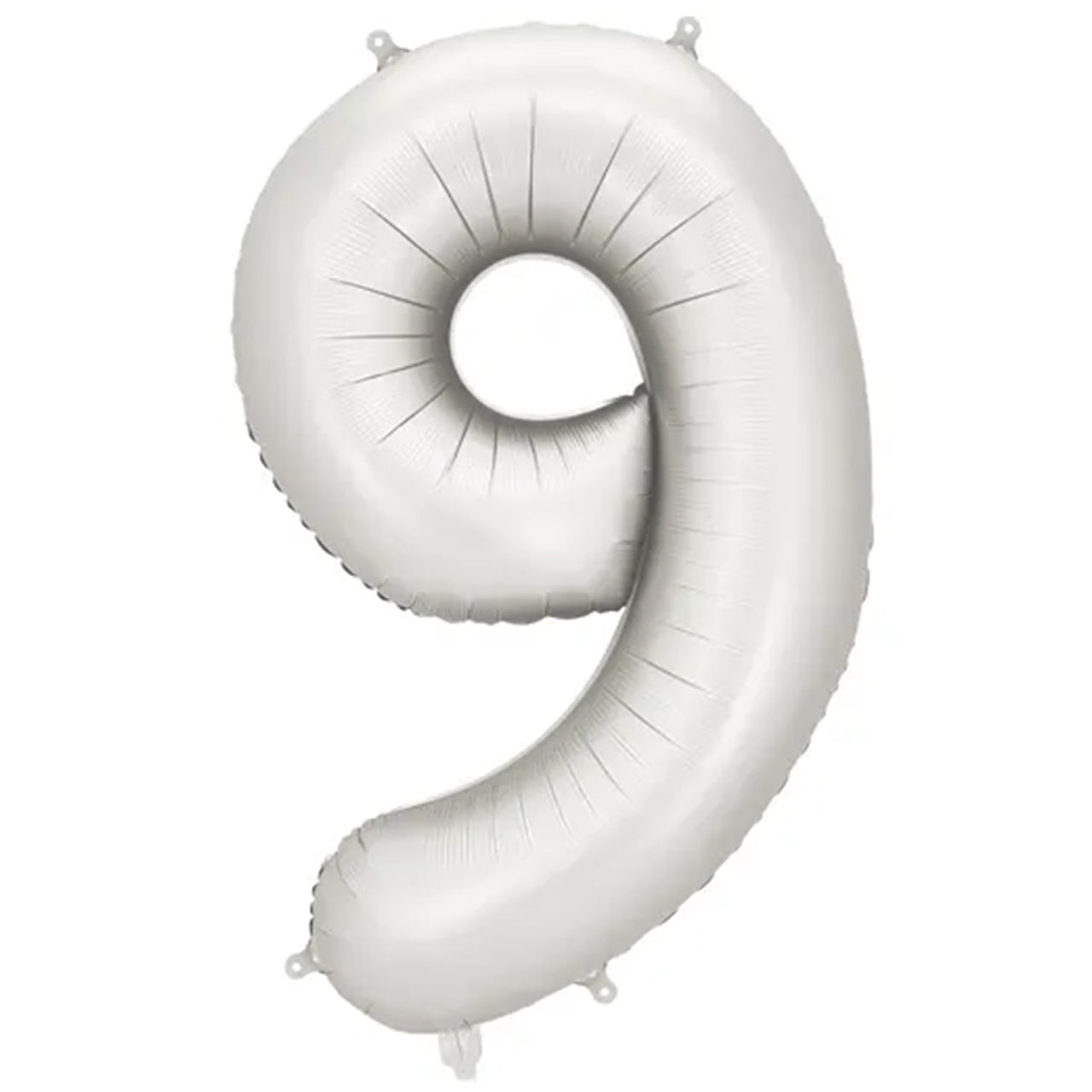 Zahlenballon - Silver satin - Zahl 9 - 86 cm