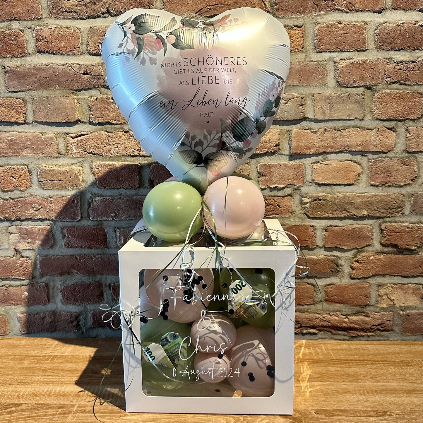 Ballonbox Hochzeit - Geldgeschenk - "Ein Leben lang"