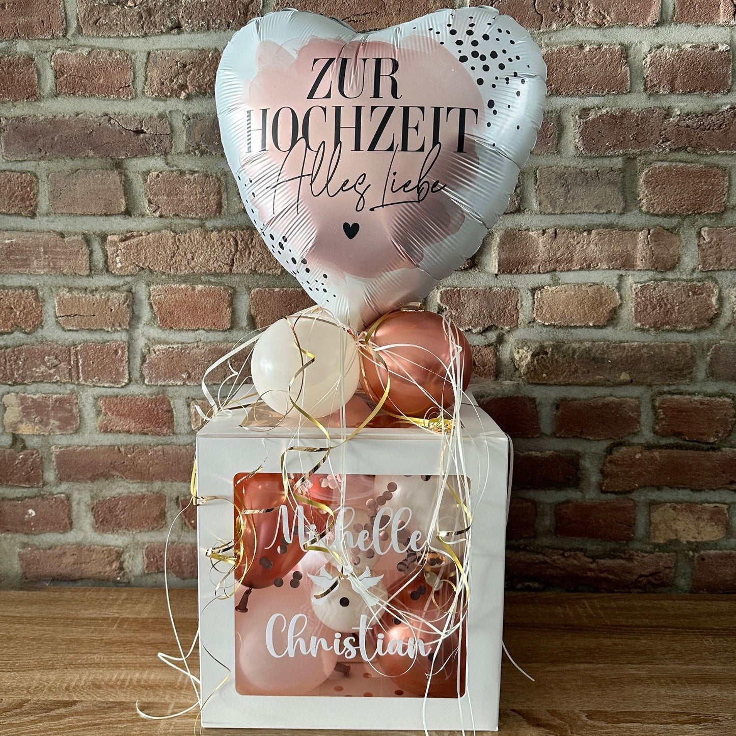 Ballonbox Hochzeit - Geldgeschenk - "Zur Hochzeit alles Liebe"