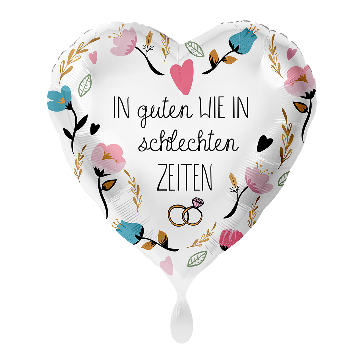 Hochzeit Ballon Geschenk Deko 45cm mit der Aufschrift in Guten wie in schlechten Zeiten.
