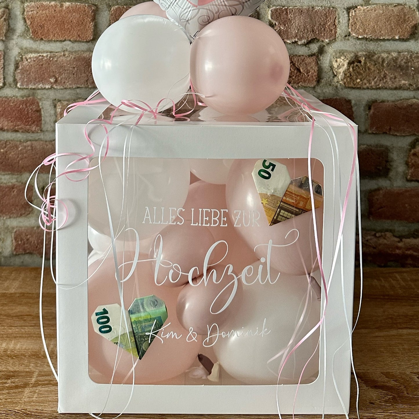 Ballonbox Hochzeit - Geldgeschenk - "Mr. & Mrs"