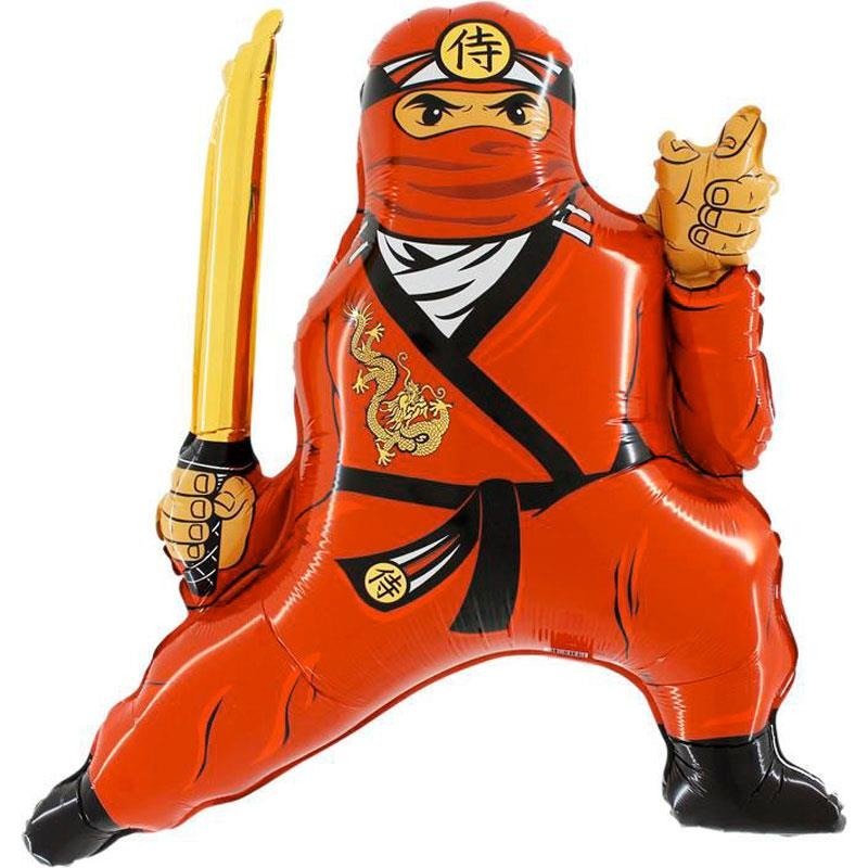 Ballon - Folienballon - Ninja, Rot