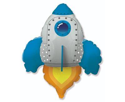 Ballon Rakete Blau ca. 60cm