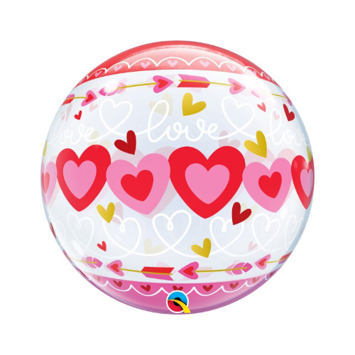 Bubble Ballon Love mit herzen - 56cm