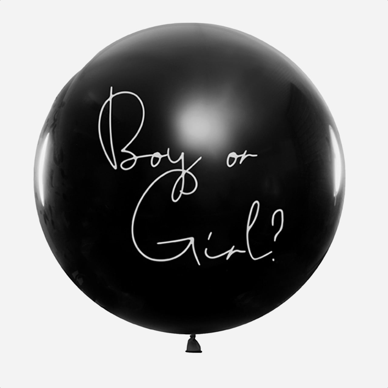 Ballon - Latexballon in schwarz mit weißer Aufschrift Boy or Girl zur Geschlechterbestimmung 