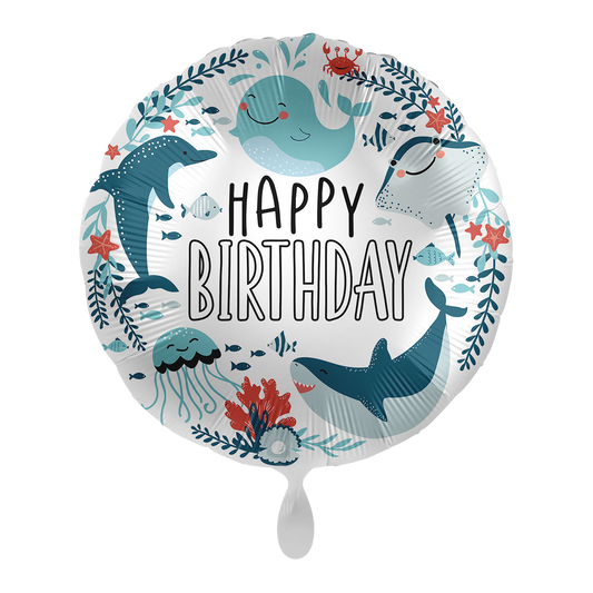 Ballon -Unterwassser Delfin-  ø43cm - Rund 