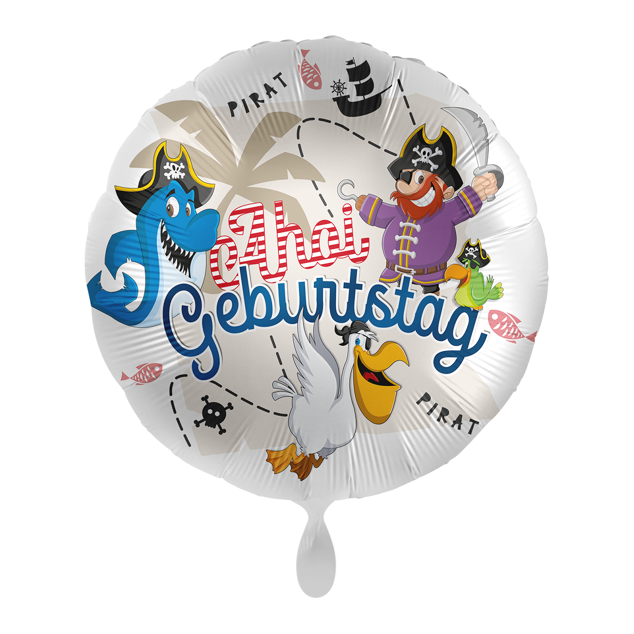 Ballon - Ahoi Geburtstag Pirat -  ø43cm - Rund