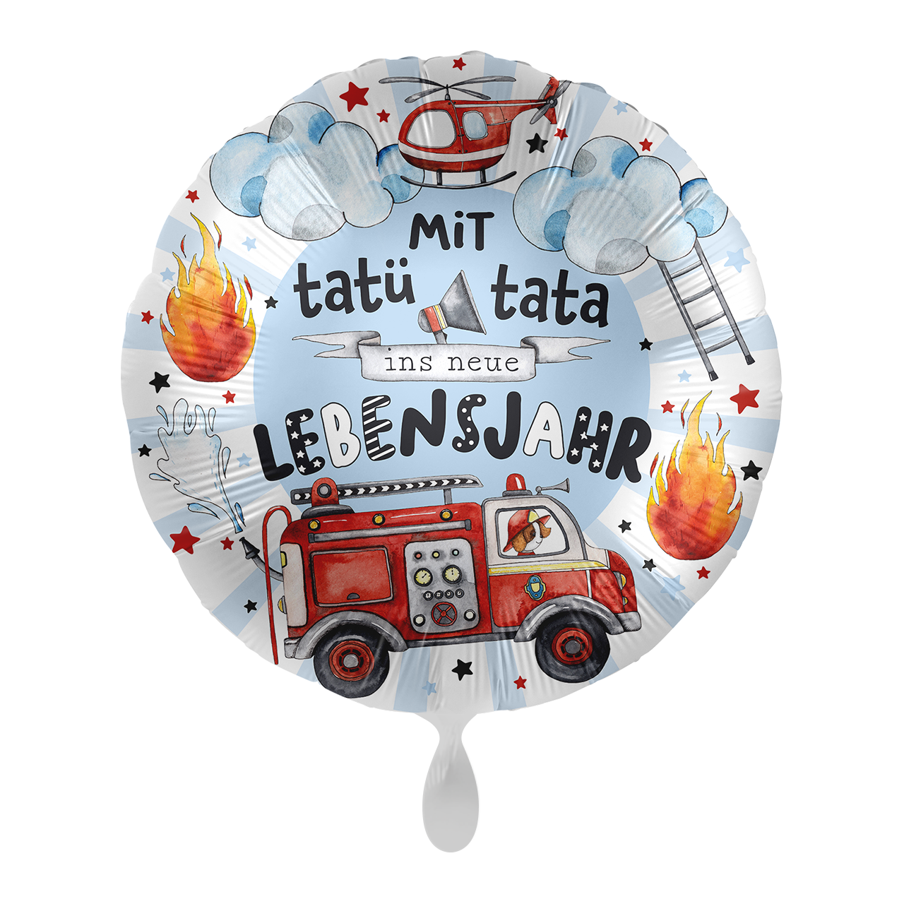 Ballon - Feuerwehr tatü tata  -  ø43cm - Rund 