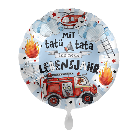 Ballon - Feuerwehr tatü tata  -  ø43cm - Rund 