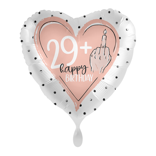 Ballon -  Glossy Schon wieder 29 Kerze -  ø43cm - Herz