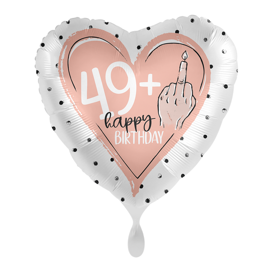 Ballon -  Glossy Schon wieder 49 Kerze -  ø43cm - Herz 