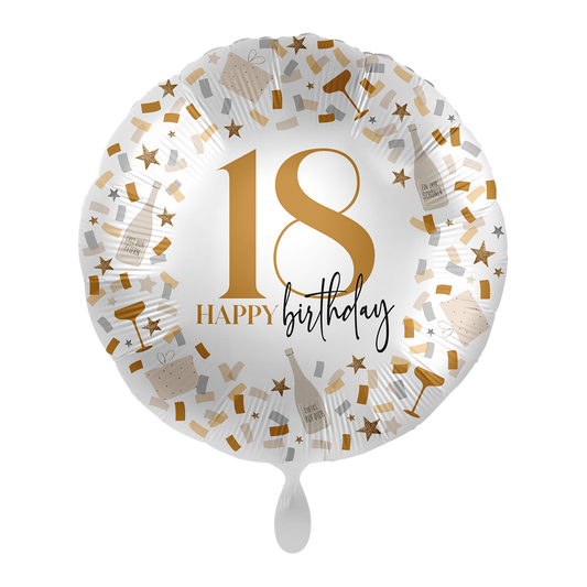 Ballon -  Hello 18 Birthday -  ø43cm - Rund