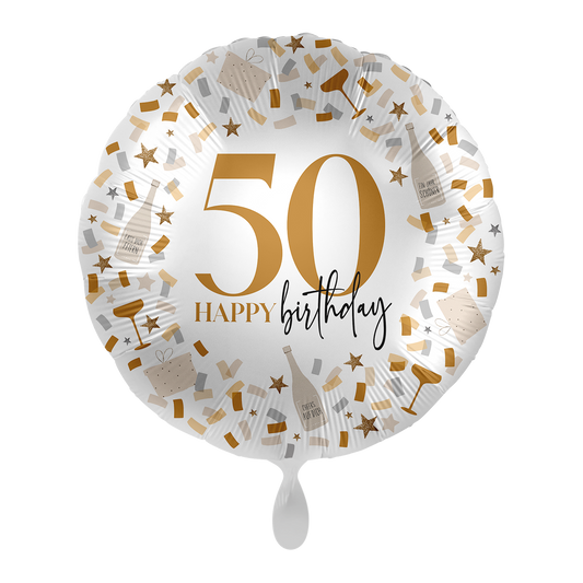 Ballon -  Hello 50 Birthday  -  ø43cm - Rund 