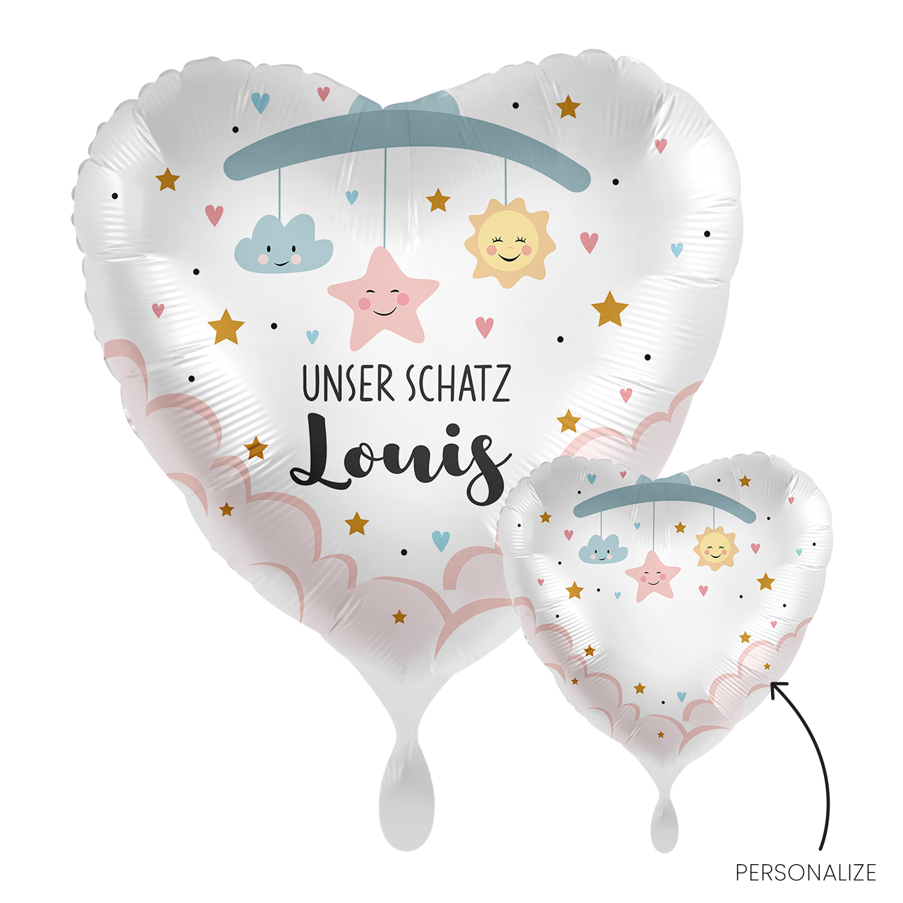 Ballon - Hi Baby -  ø43cm - Herz