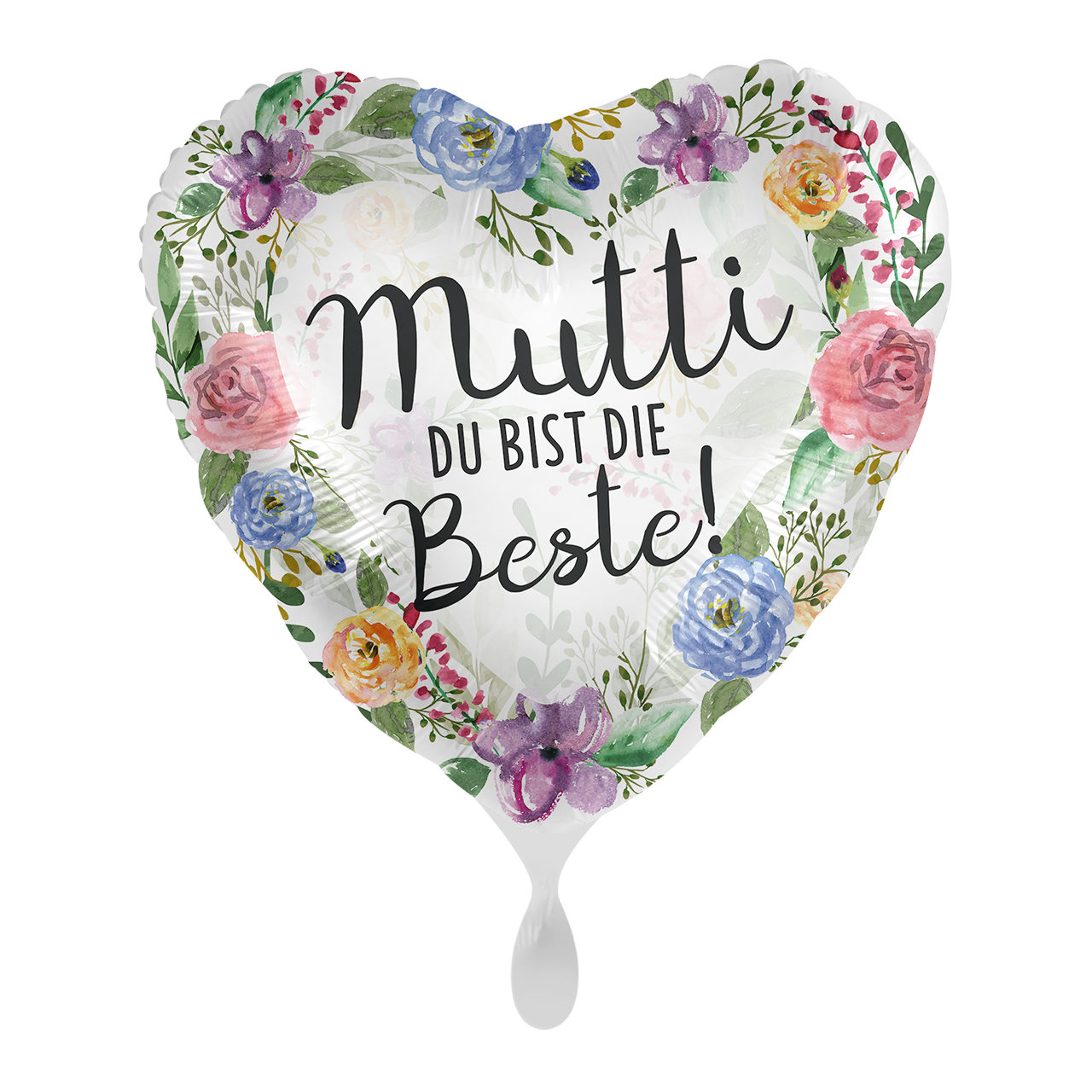 Ballon - Mutti du bist die Beste - ø43cm -  Herz