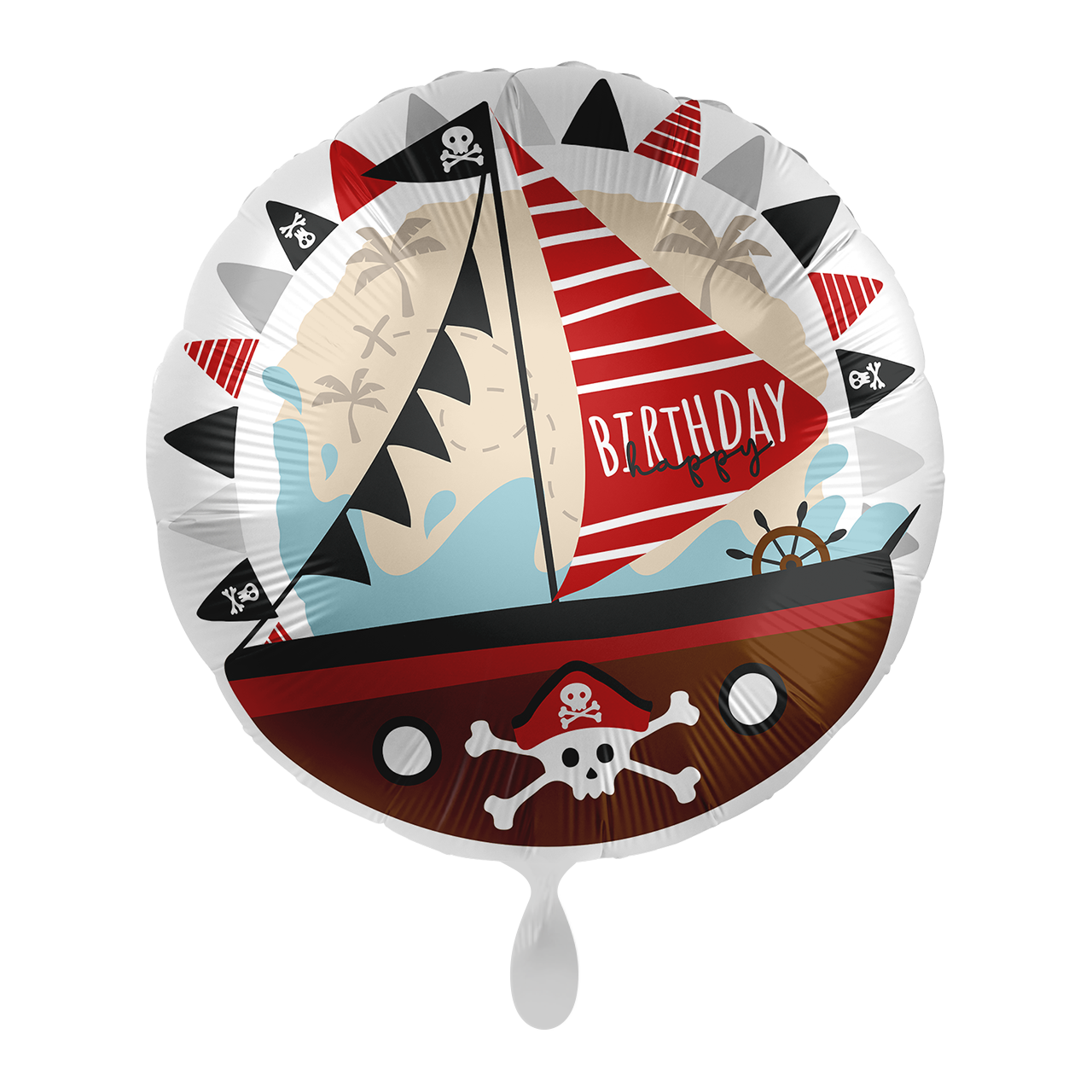 Ballon_-_Piraten_Boot_-_43cm_-_Rund - Heliumfüllung - Kindergeburtstag Pirat