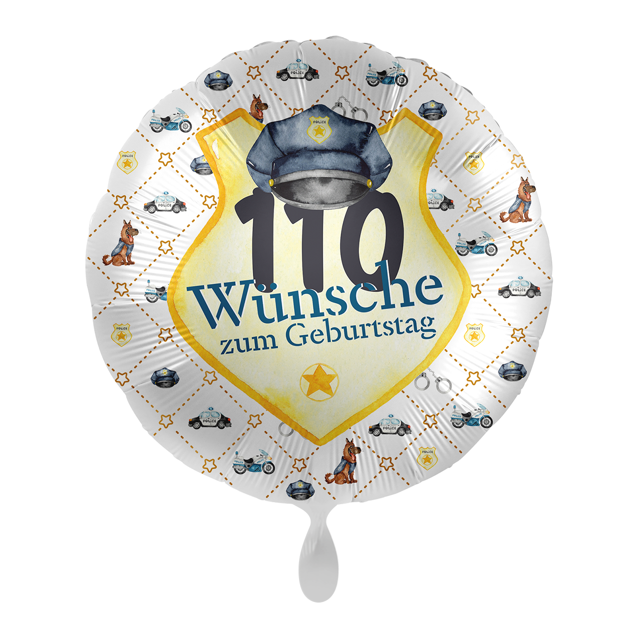 Ballon - Polizei 110  -  ø43cm - Rund