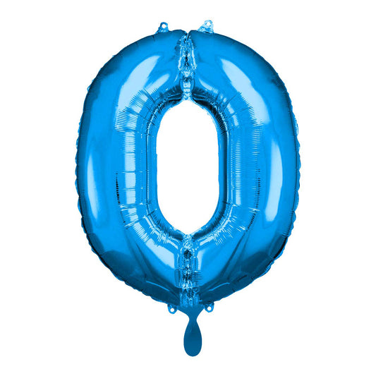 Ballon -  Zahl 0 - Blau - 66cm