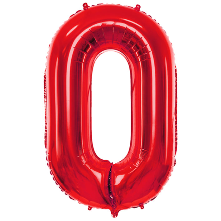 Ballon -  Zahl 0 - Rot - 86cm 