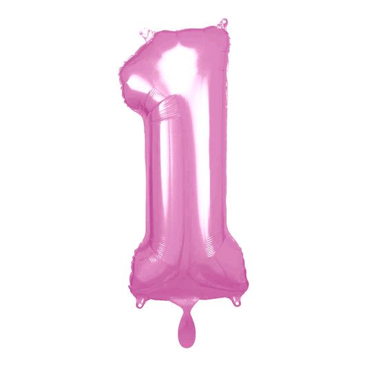 Ballon -  Zahl 1 - Pink  - 66cm 
