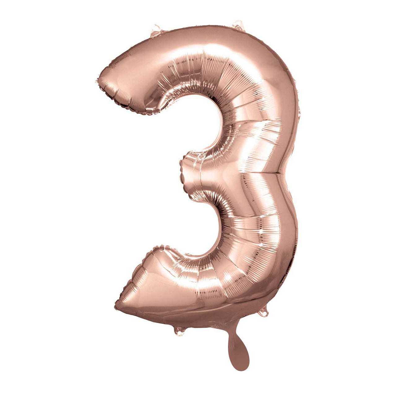 Ballon -  Zahl 3 - Rosegold - 66cm 
