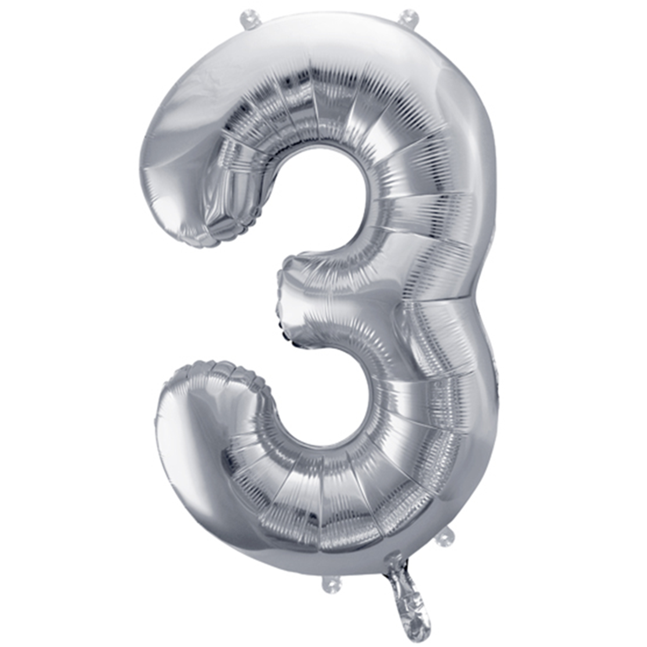 Ballon -  Zahl 3 - Silber - 86cm 