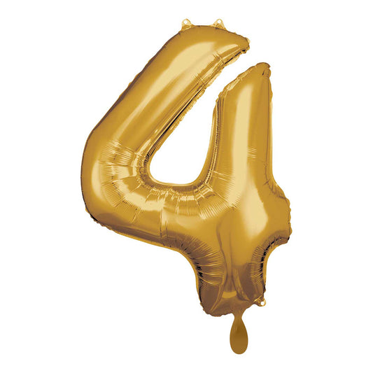 Ballon -  Zahl 4 - Gold - 66cm