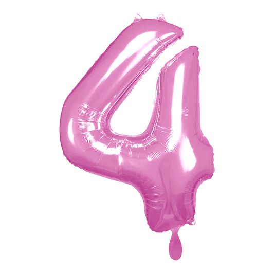 Ballon -  Zahl 4 - Pink  - 66cm 