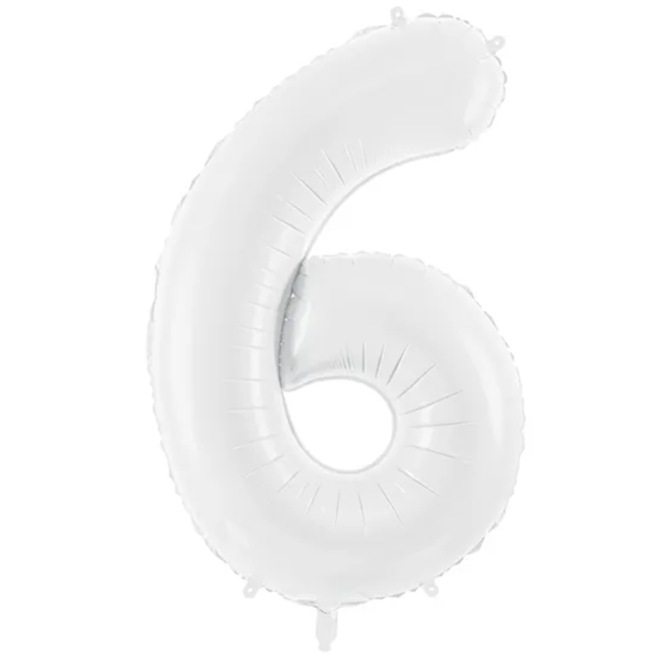Ballon -  Zahl 6 - Weiss  - 86cm 