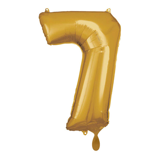 Ballon -  Zahl 7 - Gold - 66cm 