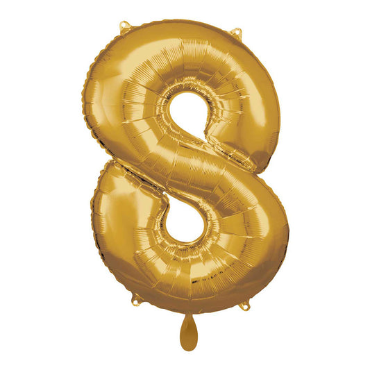 Ballon -  Zahl 8 - Gold - 66cm 