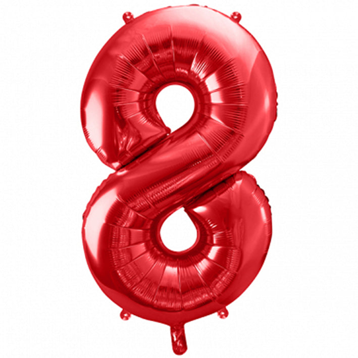 Ballon -  Zahl 8 - Rot - 86cm 
