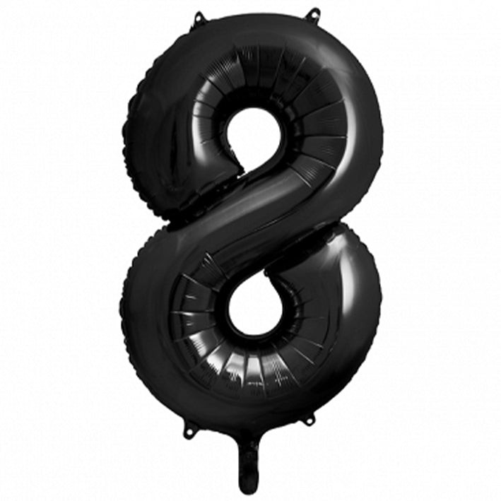 Ballon -  Zahl 8 - Schwarz - 86cm 