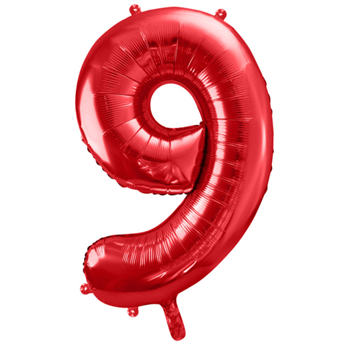 Ballon -  Zahl 9 - Rot - 86cm