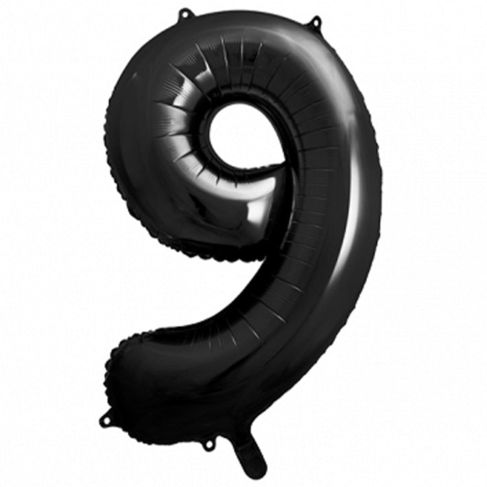 Ballon -  Zahl 9 - Schwarz - 86cm