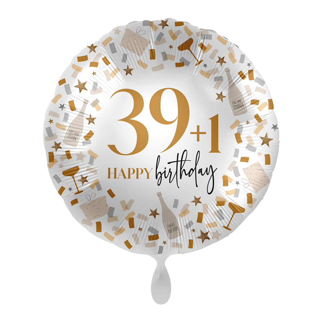 Ballon 40. Geburtstag mit Aufschrift 39+1
