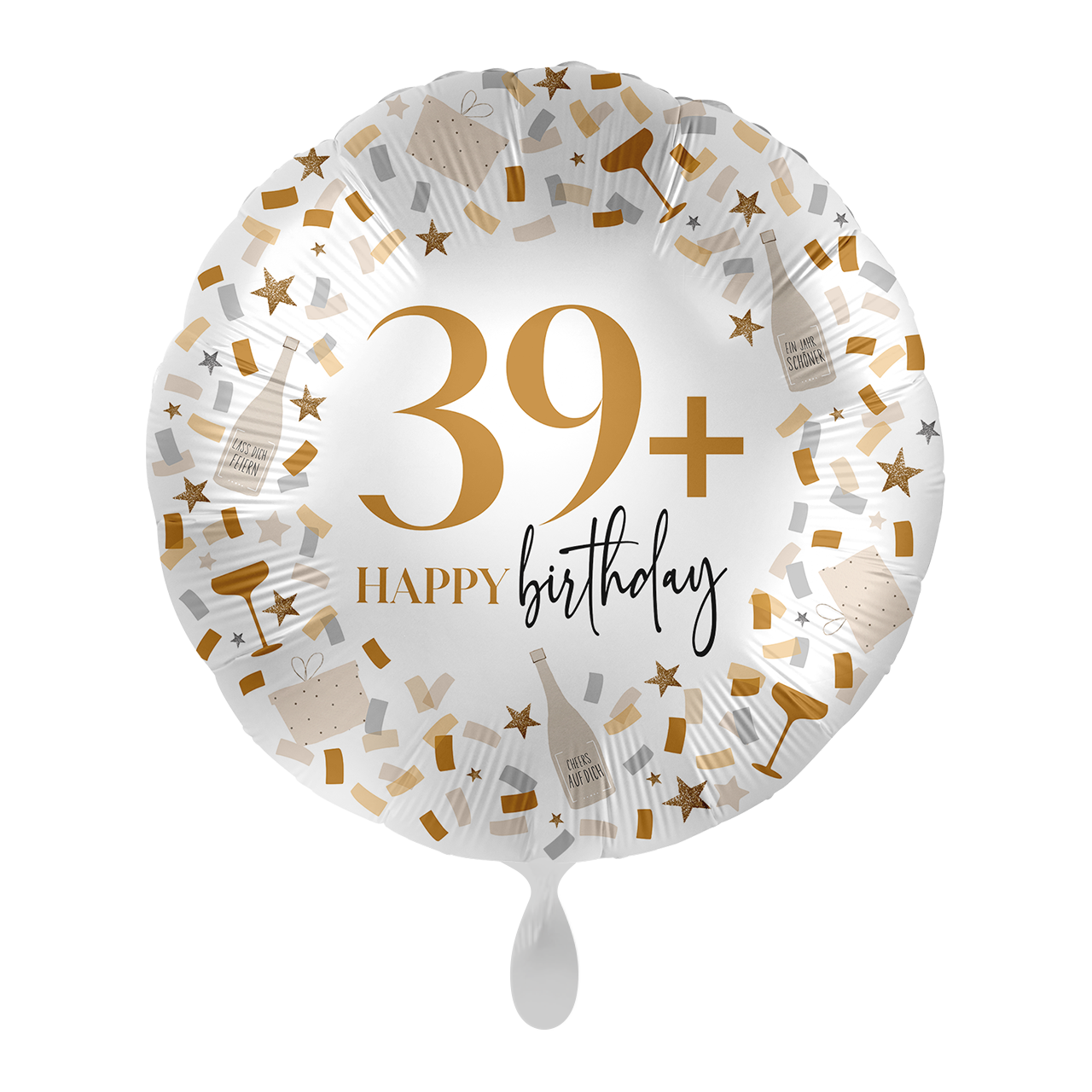 Ballon 40. Geburtstag mit Aufschrift 39+Happy Birthday