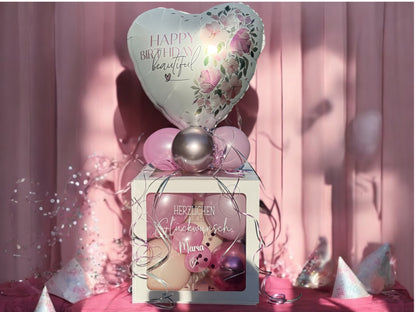 Ballonbox - Geburtstag - Geldgeschenk - "Happy Birthday beutiful"