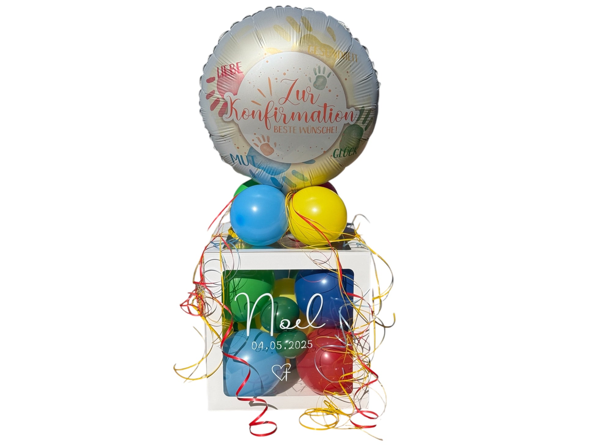 Ballonbox - Geldgeschenk - Konfirmation - Glückwunsch 